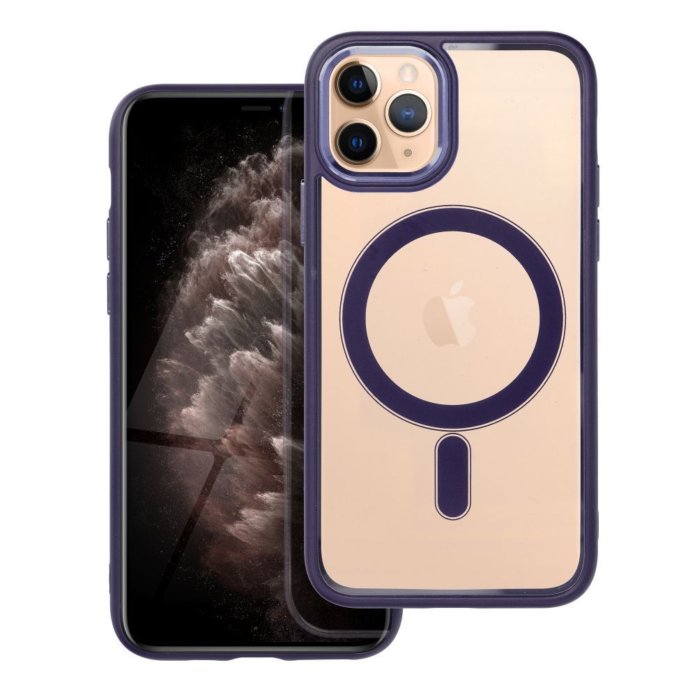 Pouzdro Color Edge Mag Cover kompatibilní s MagSafe pro IPHONE 11 PRO tmavě fialové