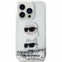 Originální čelní kryt KARL LAGERFELD KLHCN61LDHKCNS pro iPhone 11 (Liquid Glitter KC / bílá)