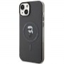 Originální čelní kryt KARL LAGERFELD KLHMP15MHFCKNOK pro iPhone 15 PLUS (Ikonik + MAG / černý)
