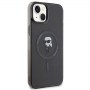 Originální čelní kryt KARL LAGERFELD KLHMP15MHFCKNOK pro iPhone 15 PLUS (Ikonik + MAG / černý)