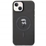 Originální čelní kryt KARL LAGERFELD KLHMP15MHFCKNOK pro iPhone 15 PLUS (Ikonik + MAG / černý)