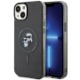Originální čelní kryt KARL LAGERFELD KLHMP15SHGKCNOK pro iPhone 15 (Glitter + MAG / černá)