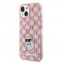 Originální čelní kryt KARL LAGERFELD KLHCP15SHNCMKLP pro iPhone 15 (monogram / růžový)
