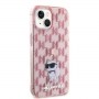 Originální čelní kryt KARL LAGERFELD KLHCP15SHNCMKLP pro iPhone 15 (monogram / růžový)