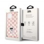Originální čelní kryt KARL LAGERFELD KLHCP15SHNCMKLP pro iPhone 15 (monogram / růžový)