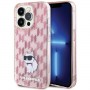 Originální čelní kryt KARL LAGERFELD KLHCP15XHNCMKLP pro iPhone 15 PRO MAX (monogram / růžový)