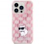Originální čelní kryt KARL LAGERFELD KLHCP15XHNCMKLP pro iPhone 15 PRO MAX (monogram / růžový)