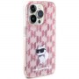 Originální čelní kryt KARL LAGERFELD KLHCP15XHNCMKLP pro iPhone 15 PRO MAX (monogram / růžový)