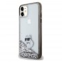 Originální čelní kryt KARL LAGERFELD KLHCN61LKCNSK pro iPhone 11 (Liquid Glitter C / transparentní)