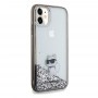 Originální čelní kryt KARL LAGERFELD KLHCN61LKCNSK pro iPhone 11 (Liquid Glitter C / transparentní)