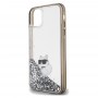 Originální čelní kryt KARL LAGERFELD KLHCN61LKCNSK pro iPhone 11 (Liquid Glitter C / transparentní)