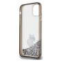 Originální čelní kryt KARL LAGERFELD KLHCN61LKCNSK pro iPhone 11 (Liquid Glitter C / transparentní)