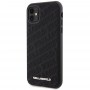 Originální čelní kryt KARL LAGERFELD KLHCN61PQKPMK pro iPhone 11 (prošívaný K vzor / černý)