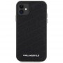 Originální čelní kryt KARL LAGERFELD KLHCN61PQKPMK pro iPhone 11 (prošívaný K vzor / černý)