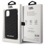 Originální čelní kryt KARL LAGERFELD KLHCN61PQKPMK pro iPhone 11 (prošívaný K vzor / černý)