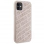 Originální čelní kryt KARL LAGERFELD KLHCN61PQKPMP pro iPhone 11 (prošívaný vzor K / růžový)