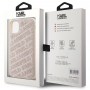 Originální čelní kryt KARL LAGERFELD KLHCN61PQKPMP pro iPhone 11 (prošívaný vzor K / růžový)
